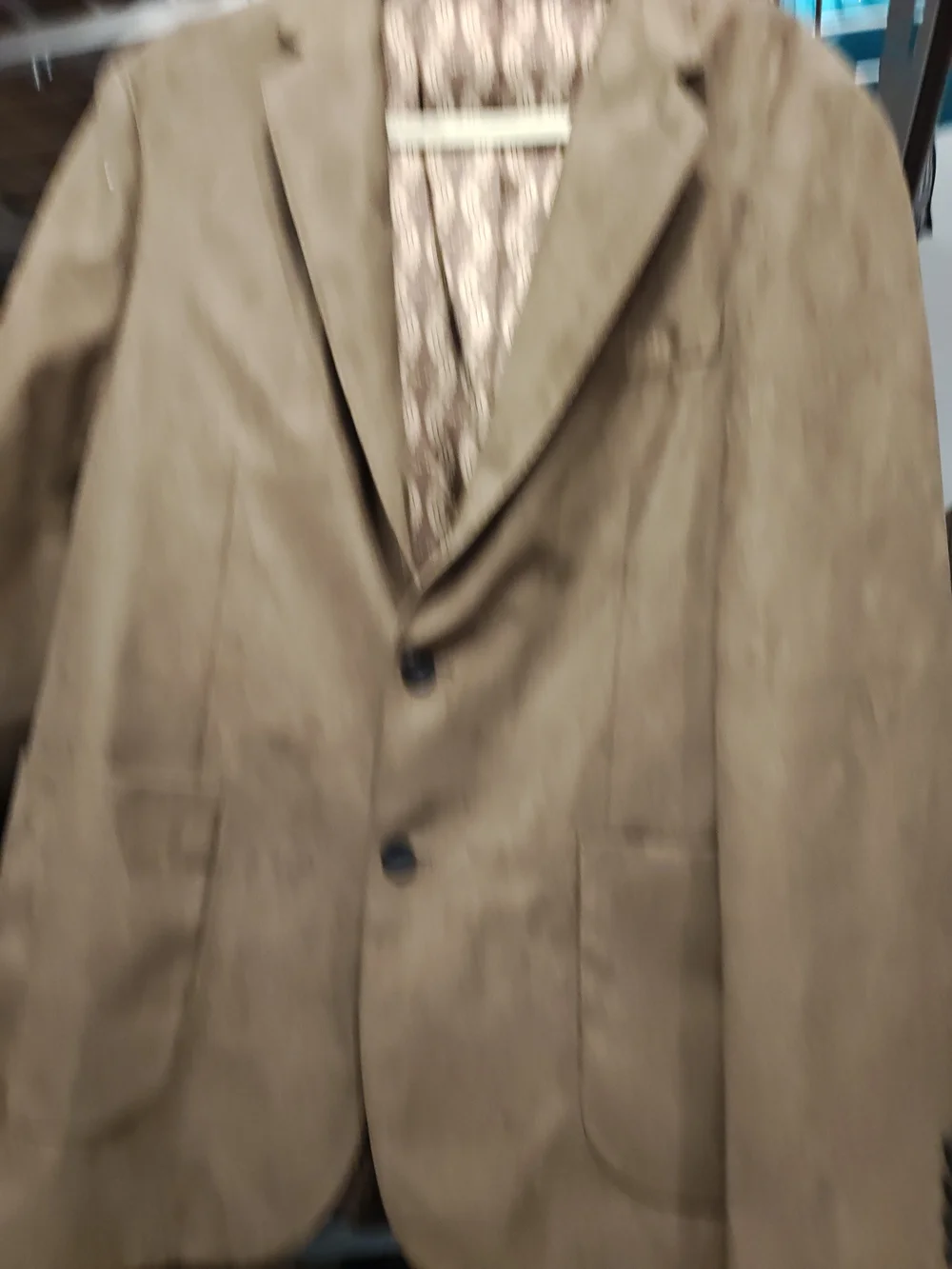 Men's Tan Suede-Style Blazer Sport Coat